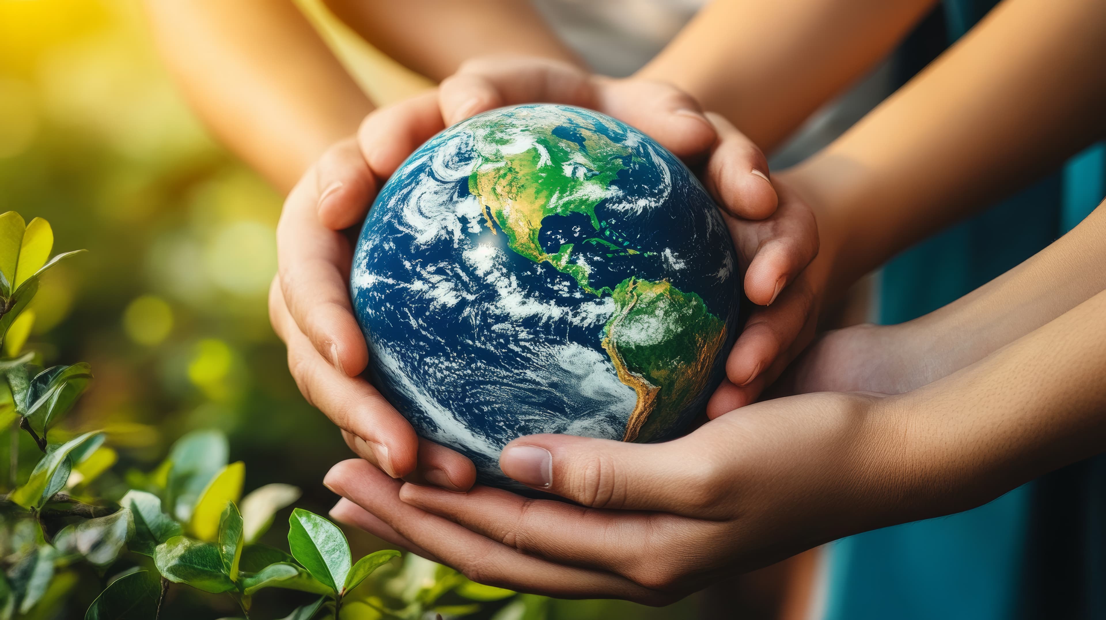 Hands holding a globe, representing children prepared to care for the world